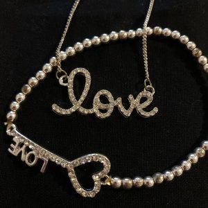 beautiful shiny necklace and bracelet